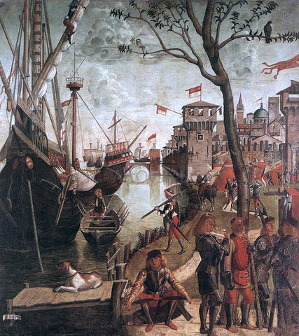  Vittore Carpaccio The Arrival of the Pilgrims in Cologne - Hand Painted Oil Painting