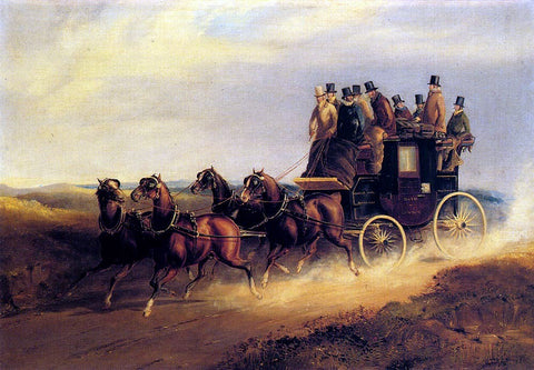  Charles Cooper Henderson The Bath to London Coach on the Open Road - Hand Painted Oil Painting