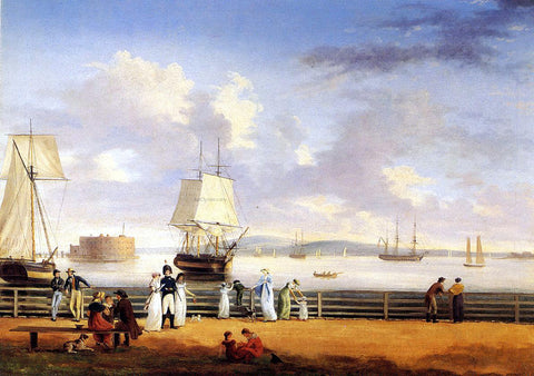  Thomas Birch The Battery and Harbor, New York - Hand Painted Oil Painting