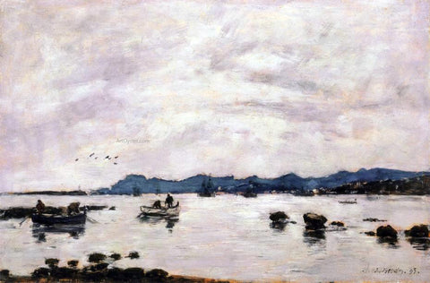  Eugene-Louis Boudin The Bay and the Mountains of L'Esterel, Golfe-Juan - Hand Painted Oil Painting