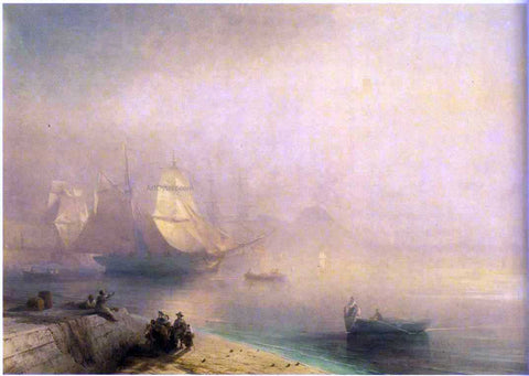  Ivan Constantinovich Aivazovsky The Bay of Naples on misty morning - Hand Painted Oil Painting