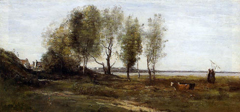  Jean-Baptiste-Camille Corot The Bay of Somme - Hand Painted Oil Painting