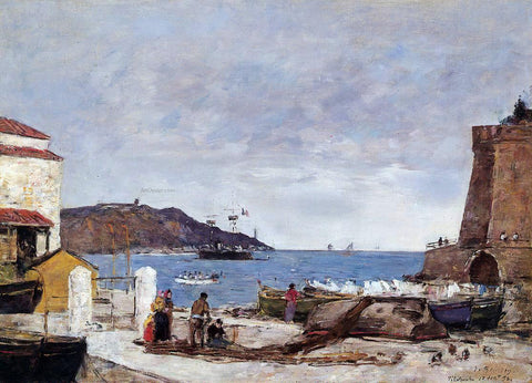  Eugene-Louis Boudin The Bay of Villefranche, the Port - Hand Painted Oil Painting