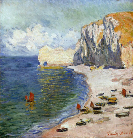  Claude Oscar Monet The Beach and the Falaise d'Amont - Hand Painted Oil Painting