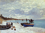  Claude Oscar Monet The Beach at Sainte-Adresse - Hand Painted Oil Painting