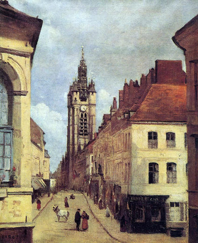  Jean-Baptiste-Camille Corot The Belfry of Douai - Hand Painted Oil Painting
