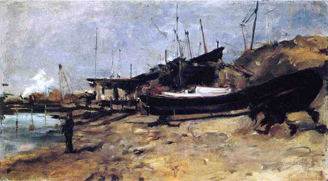  John Twachtman The Boat Yard - Hand Painted Oil Painting