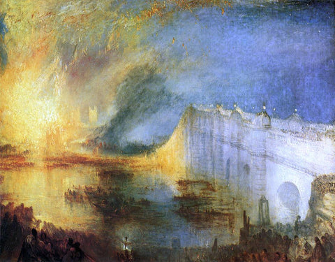  Joseph William Turner The Burning of the House of Lords and Commons, 16th October, 1834 - Hand Painted Oil Painting