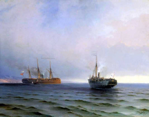  Ivan Constantinovich Aivazovsky The Capture of Turkish Nave on Black Sea - Hand Painted Oil Painting