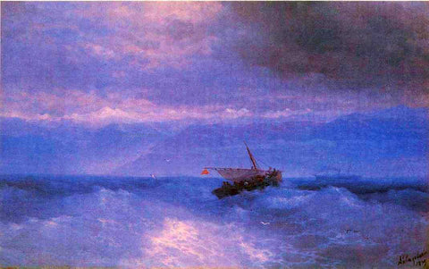  Ivan Constantinovich Aivazovsky The Caucasian Range from the Sea - Hand Painted Oil Painting
