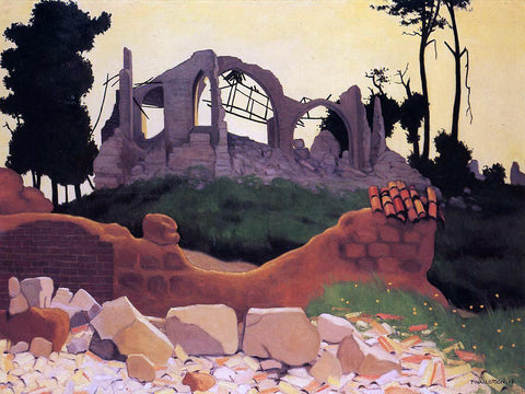  Felix Vallotton The Church of Souain in Sihlouette - Hand Painted Oil Painting