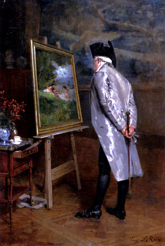  Louis-Eugene Leroux The Connoisseur - Hand Painted Oil Painting
