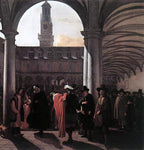  Emanuel De Witte The Courtyard of the Old Exchange in Amsterdam - Hand Painted Oil Painting