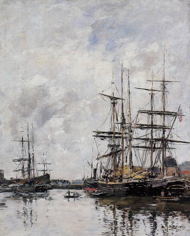  Eugene-Louis Boudin The Deauville Basin - Hand Painted Oil Painting