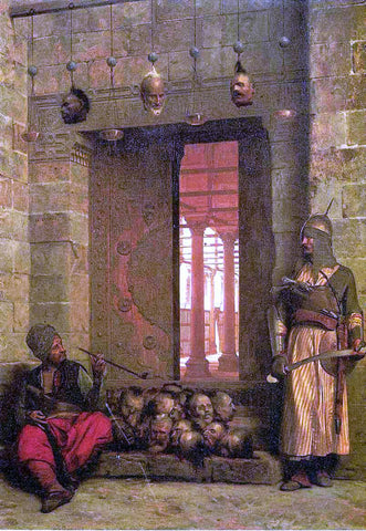  Jean-Leon Gerome The Door of the El-Hassanein Mosque in Cairo - Hand Painted Oil Painting