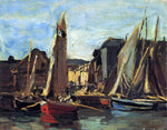  Eugene-Louis Boudin The Entrance to the Port of Honfleur - Hand Painted Oil Painting