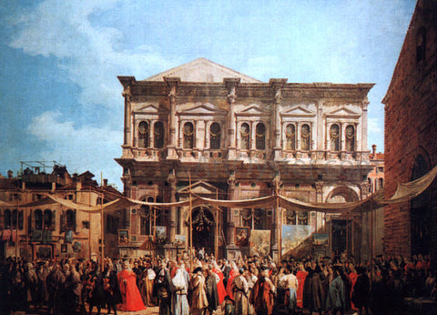  Canaletto The Feast Day of St Roch - Hand Painted Oil Painting