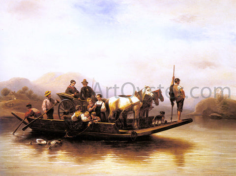  Wilhelm Alexander Meyerheim The Ferry Crossing - Hand Painted Oil Painting