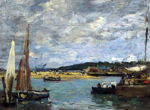  Eugene-Louis Boudin The Ferry to Deauville - Hand Painted Oil Painting