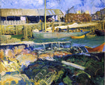  George Wesley Bellows A Fish Wharf, Matinicus Island - Hand Painted Oil Painting