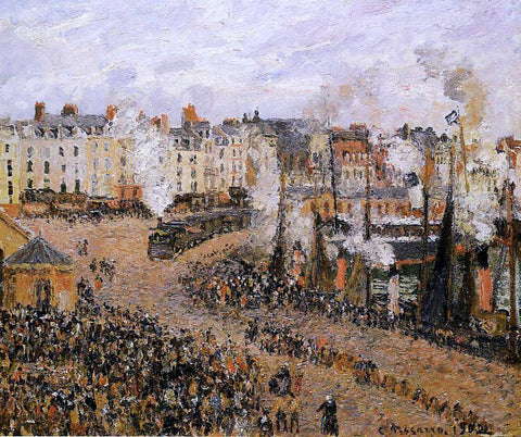  Camille Pissarro The Fishmarket, Dieppe - Hand Painted Oil Painting