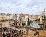  Camille Pissarro The Fishmarket, Dieppe: Grey Weather, Morning - Hand Painted Oil Painting