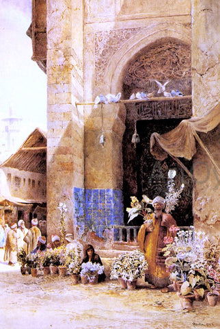  Charles Robertson The Flower Market, Damascus - Hand Painted Oil Painting