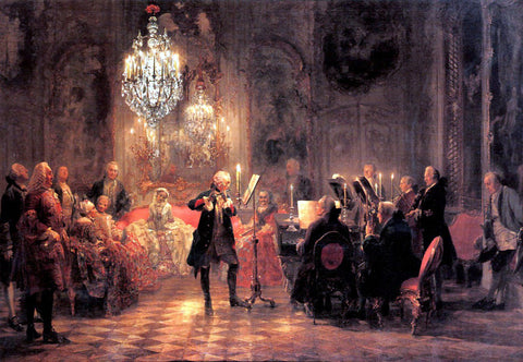  Adolph Von Menzel The Flute Concert - Hand Painted Oil Painting