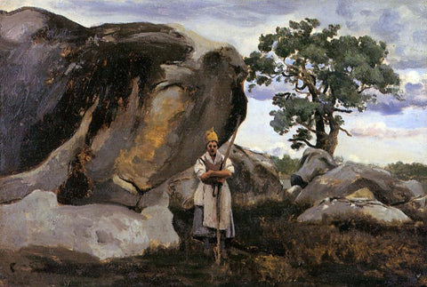  Jean-Baptiste-Camille Corot The Forest of Fontainebleau - Hand Painted Oil Painting