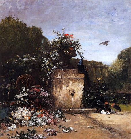  Eugene-Louis Boudin The Garden - Hand Painted Oil Painting