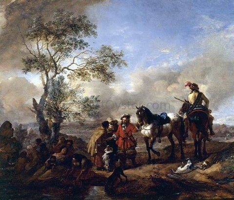  Philips Wouwerman The Halt at a Gypsy Camp - Hand Painted Oil Painting