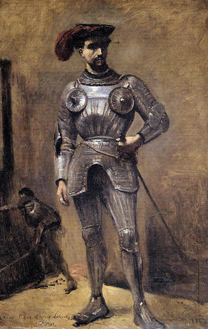  Jean-Baptiste-Camille Corot The Knight - Hand Painted Oil Painting