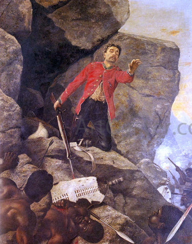  Richard Thomas Moynan The Last Of The 24th, Isandula, 1879 - Hand Painted Oil Painting