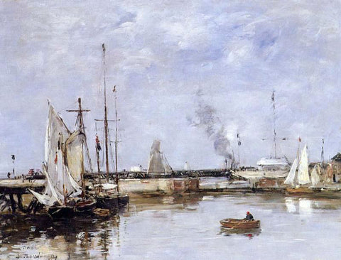  Eugene-Louis Boudin The Lock at Trouville - Hand Painted Oil Painting