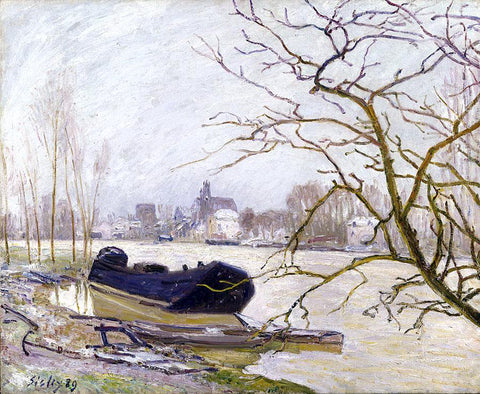  Alfred Sisley The Loing at High Water - Hand Painted Oil Painting