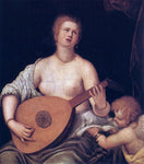  Micheli Parrasio The Lute-playing Venus with Cupid - Hand Painted Oil Painting