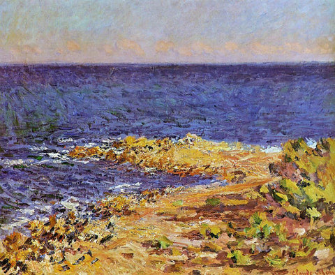  Claude Oscar Monet The Meditarranean at Antibes - Hand Painted Oil Painting