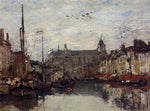  Eugene-Louis Boudin The Merchant Dock - Hand Painted Oil Painting