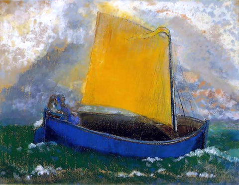  Odilon Redon The Mysterious Boat - Hand Painted Oil Painting