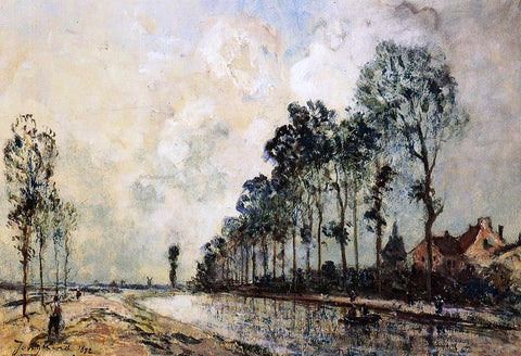  Johan Barthold Jongkind The Oorcq Canal, Aisne - Hand Painted Oil Painting