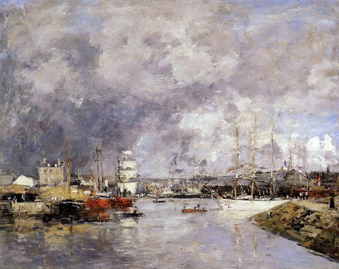  Eugene-Louis Boudin The Port of Dieppe - Hand Painted Oil Painting