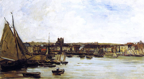  Charles Francois Daubigny The Port of Dieppe - Hand Painted Oil Painting