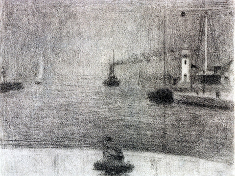  Georges Seurat The Port of Honfleur - Hand Painted Oil Painting