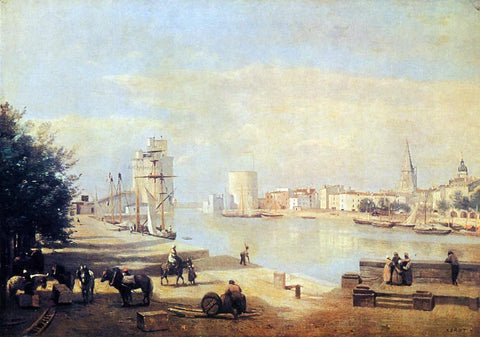  Jean-Baptiste-Camille Corot The Port of La Rochelle - Hand Painted Oil Painting