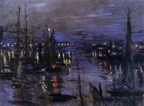  Claude Oscar Monet The Port of Le Havre, Night Effect - Hand Painted Oil Painting