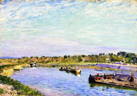  Alfred Sisley The Port of Saint Mammes, Morning - Hand Painted Oil Painting