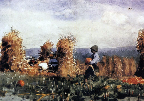  Winslow Homer The Pumpkin Patch - Hand Painted Oil Painting
