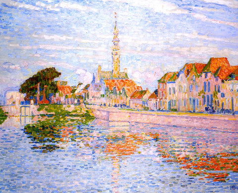  Theo Van Rysselberghe The Quay at Verre, Zeeland - Hand Painted Oil Painting