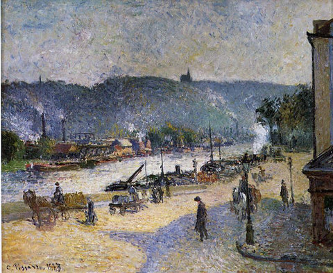  Camille Pissarro The Quays at Rouen - Hand Painted Oil Painting