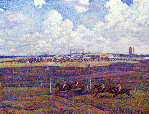  Theo Van Rysselberghe The Race Track at Boulogne-sur-Mer - Hand Painted Oil Painting